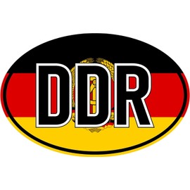 Dykgraaf DDR Sticker Black Red Gold Country Number Plate Germany Sticker Car Motorcycle Truck Boat Trailer East Germany Ossi ONostalgia
