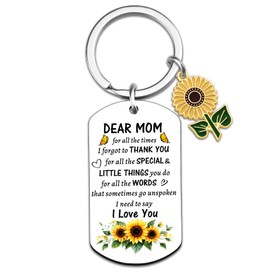 XzmaaoX Mothers Day Gifts For Mom From Daughter Son Birthday Valentines Day Gifts For Mom Sunflower Keychain For Women Best Mom Ever Gifts I Love You Mom Keychain Accessories Christmas Gifts Ideas