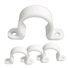SAKURAN Resin Saddle Band Pipe Fixing Hardware Flexible Pipe Plumbing Support Wiring Cable Joint DIY Water Supply Opalescent 4-Piece Set (32mm)