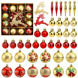 Bekecidi 40 Pcs Christmas Ball Pendant Set, Christmas Tree Hanging Decorations Shatterproof Christmas Ball Pendant Ornaments for Xmas Tree Home Party Festival Decor