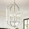 OKELI 15.7” Farmhouse Chandelier for Dining Room, 5-Light Brushed Nickel