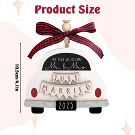 Wedding Gifts for Bride and Groom, Engagement Gifts for Couple, Wooden Wedding Day Gifts, Just Married Gifts with Gift Box, Newlyweds Ceramic Marry Plaque Ornament