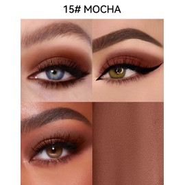 Erinde Waterproof Cream Eyeshadow Stick, Matte Nude Eye Shadow Sticks, Longwear Blendable High Pigmented, Neutral Eye Shadow Sticks Matte for Older Eyes, Smokey Eyeshadow Pencil Crayon, 15 Mocha Matte