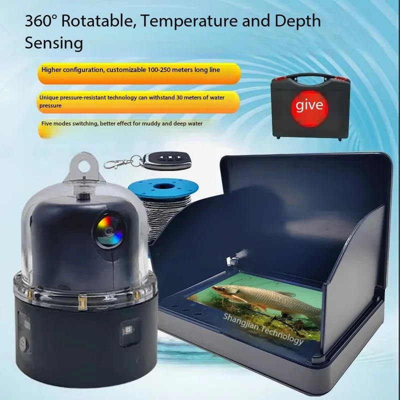 New 360 Rotating Visual HD Night Vision Water Temperature Depth