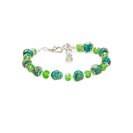 Sospiri Venezia Women's Bracelet with 9 Murano Glass Beads and 10 Bohemian Crystals, Original Bracelet, Ideal Jewellery for Gifts, Made in Italy with Certificate, Murano Glass, Crystals: