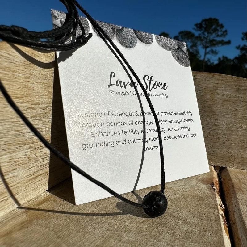 Lava Rock Necklace - Mens Warrior Beaded Jewelry, Women Choker