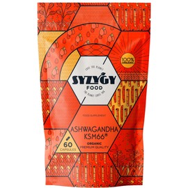 SYZYGY FOOD | Organic Ashwagandha KSM-66® 600mg | 60 Capsules for 60 Days | No Additives | 30mg Withanolide | Withania Somnifera | Vegan | Certified Organic Quality | Made in EU