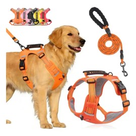 Pecheras Arnes Perro Apto Para Todo Tipo De Cuerpo Ajustable Naranja, Talla XL