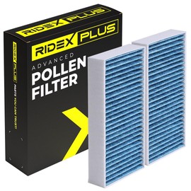 RIDEX PLUS Cabin Air Filter Activated Carbon with Polyphenol, with Antibacterial Effect, Fine Dust Filter (PM 2.5), with Fungicidal Effect, Activated Carbon 424I0520P