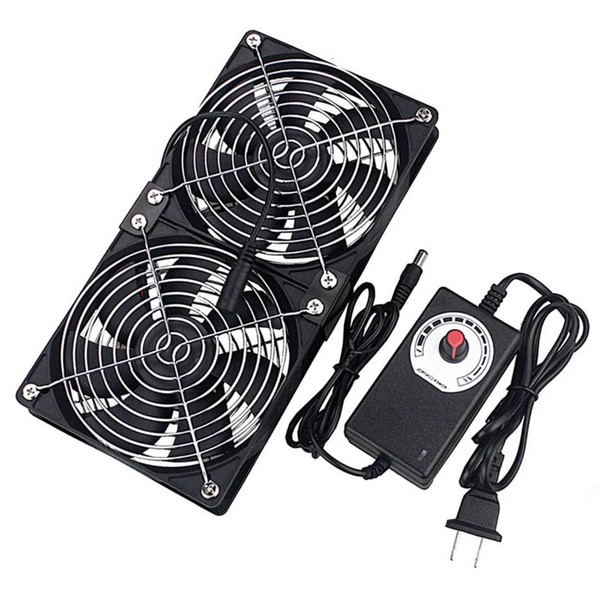 Double PC Fan 120 mm: Computer Fan 12 V Adjustable