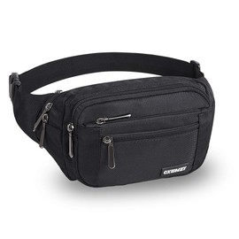 CXWMZY Waist Pack Bag Fanny Pack for Men&Women Hip Bum Bag with Large Capacity Waterproof Adjustable Strap Suitable for Outdoors Workout Traveling Casual Running Hiking Cycling Dog Walking (Black)