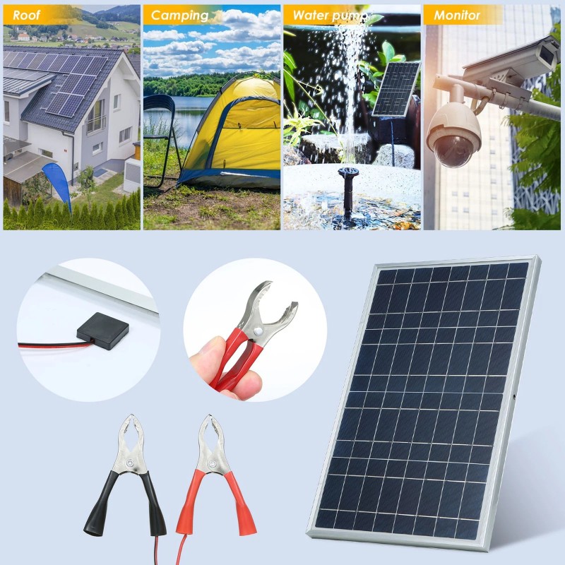 KEEPAK Trickle 30W Solar Panel 12V Charger Battery Charger Kit