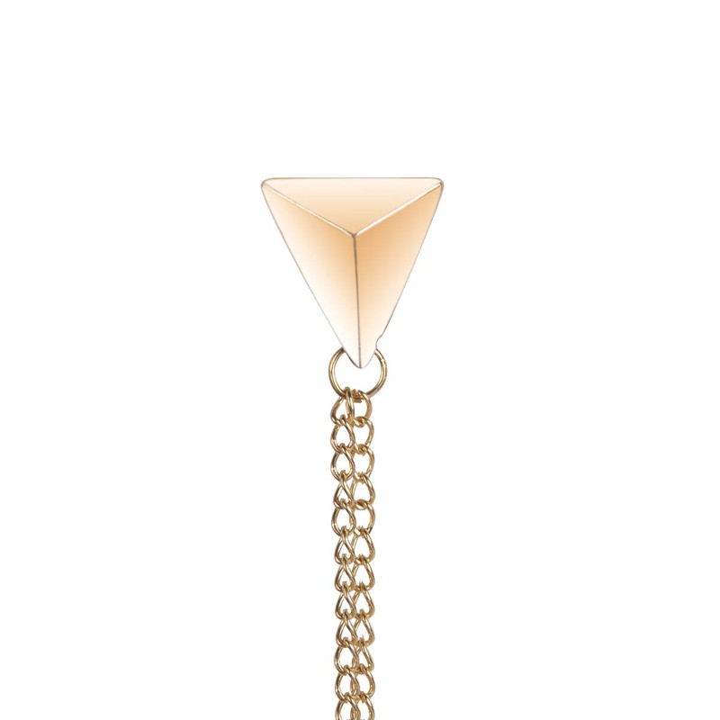 LKXHarleya Gold Stud Double Chain Brooch Pin,Shirts Neck Collar Tips