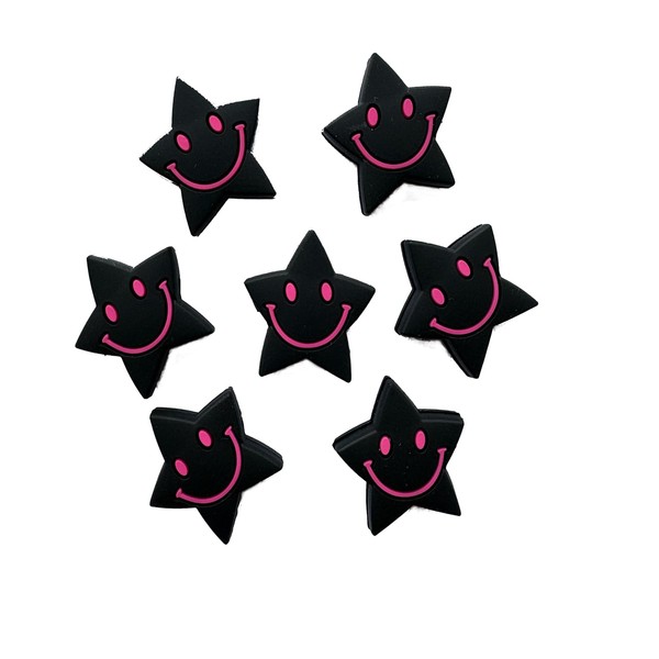 7 Pieces Black Star Shape Tennis Racket Vibration Dampener Cute
