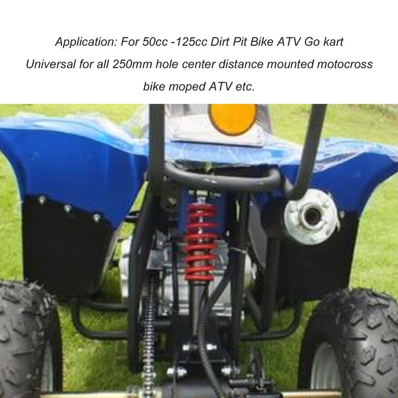 250mm/9.8in Motorcycle Shock Absorber with Red Spring Universal for 50cc‑125cc