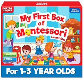 Doctor Jupiter My First Box of Montessori Learning for Toddlers 1-3 Year Olds | Montessori Toys, Birthday Gift for 1 2 3 Year Old Boys & Girls | Learning & Educational Activities for 1+ Year Old