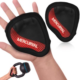 MERCURYAL Pack of 2 Fitness Grip Pads, Grip Pads for Pull-Ups, Pull-Up Gloves, Grip Pads, Strength Training, Neoprene Grip Pads, Alternative for Gloves (Red, M)