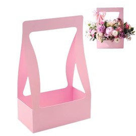 BBJ - Bolsas de papel de regalo para ramo de flores con asa, 5 unidades (rosa)