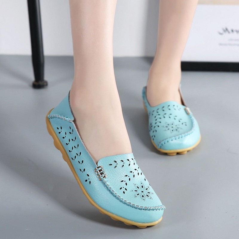 VenusCelia Zapatos de barco cómodos para caminar para mujer, Aqua(recorte),