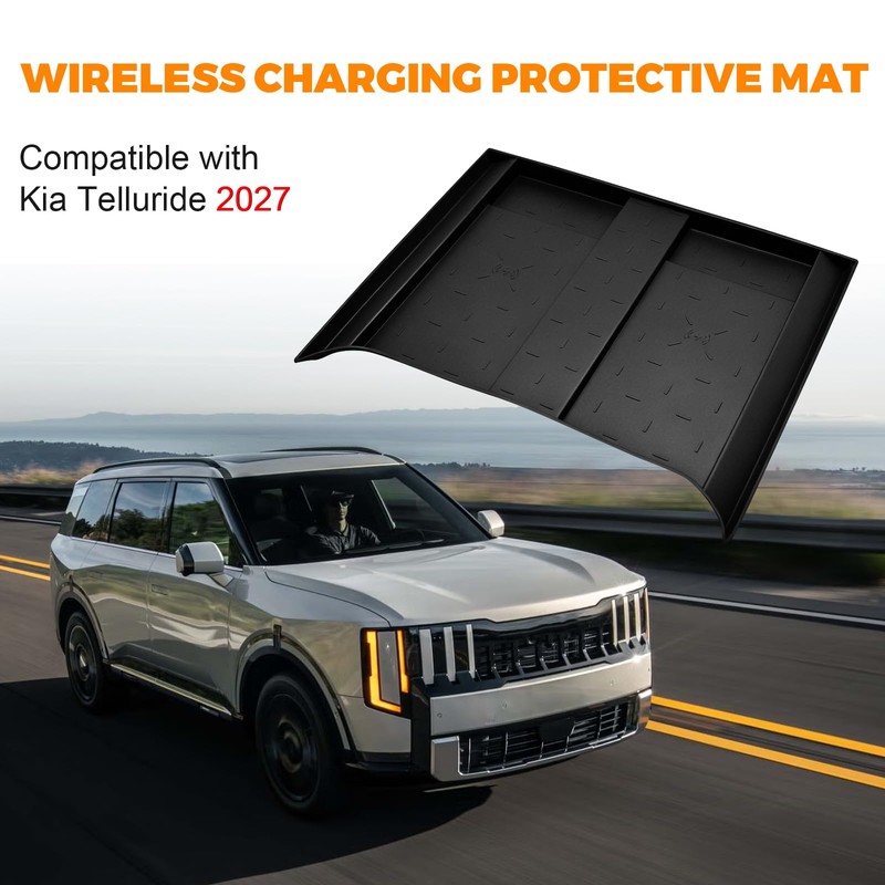 Wireless Charging for Kia Telluride Accessories 2027,Silicone Anti Slip Pad