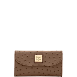 Dooney & Bourke Handbag, Ostrich Continental Clutch - Brown