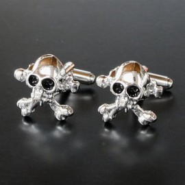 鎌倉カフス工房 スカル（髑髏）＆クロスボーンカフス sc017