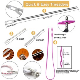 8 Pieces 66 Inches XL Lengthened Drawstring Cords Replacement Drawstrings with 4 Pieces Easy Threaders for Sweatpants Shorts Pants Jackets Coats (Black+White)
