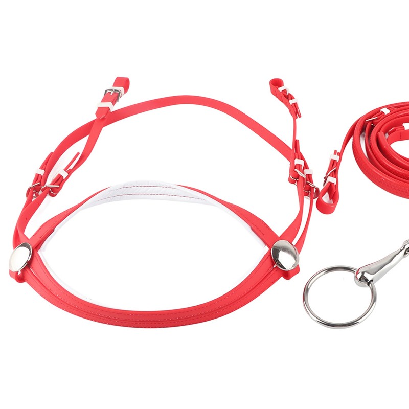 PVC Adjustable Horse Bridle Rein Harness Headstalls Removable Stainless Steel