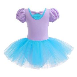 Lito Angels Princess Mermaid Ballerina Costume Ballet Leotard with Tutu Dress for Kids Girls, Fancy Dance Wear Outfit Age 5-6 Years (Tag Number 120)