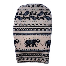 Elephants. Soft and Stretchy Cover for colostomy Bag with an Access for a Belt. 4cm-6cm Diameter Cut. Colostomy Bag Cover with Open or Closed Edges, Adjustable fastenings for a Circle Cut.