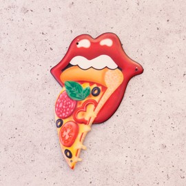 Akizuki Boeki HLHT20002B Antique Embossed Plate Eat PIZZA W 7.5 x H 7.9 inches (19 x 20 cm)