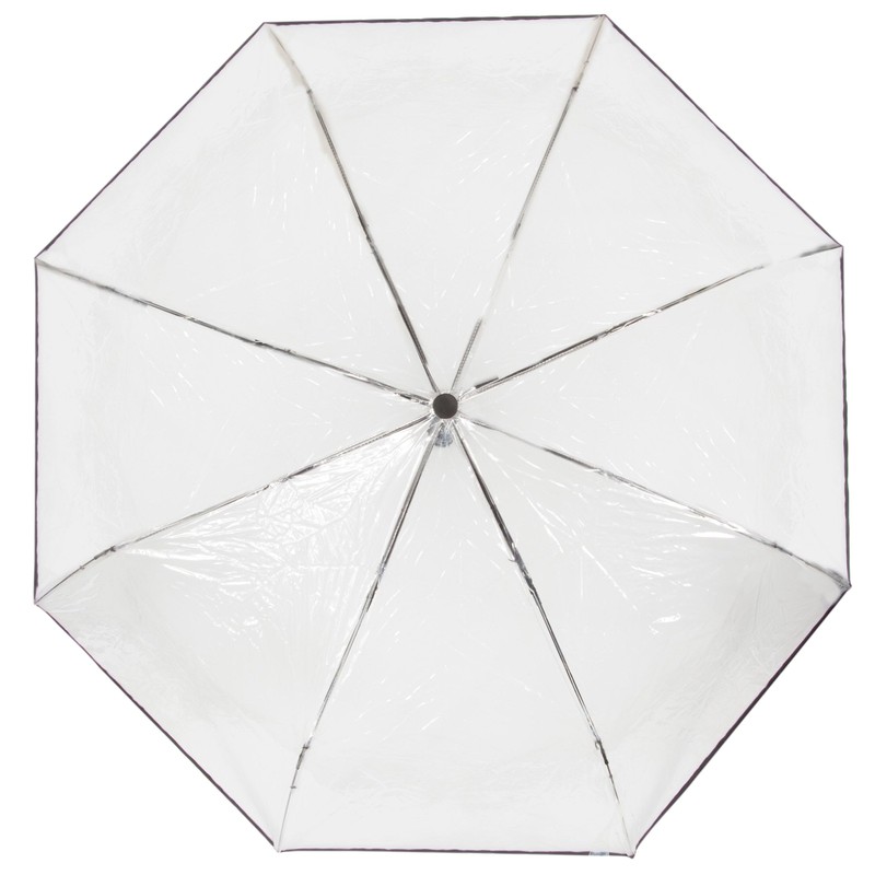 Isotoner Ladies Heavy Duty Transparent Manual Open/Close Umbrella PVC Black