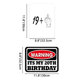 WERNNSAI WERNNSAI 20th Birthday Party Decorations - 9PCS Wall Signs Funny Tags for Adults 20 Years Old Party Decor 20th Party Banner Table Centerpieces Door Wall Windows Signs Picture Props for Men Women