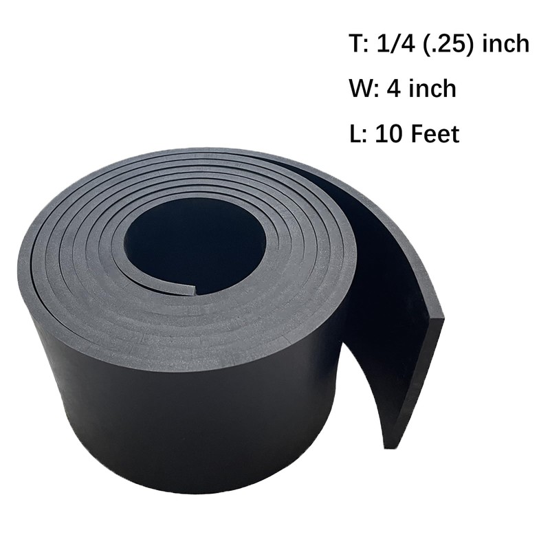 Thick Solid Rubber Strips, Sheet, Rolls 1/4 (.25)" Thick X