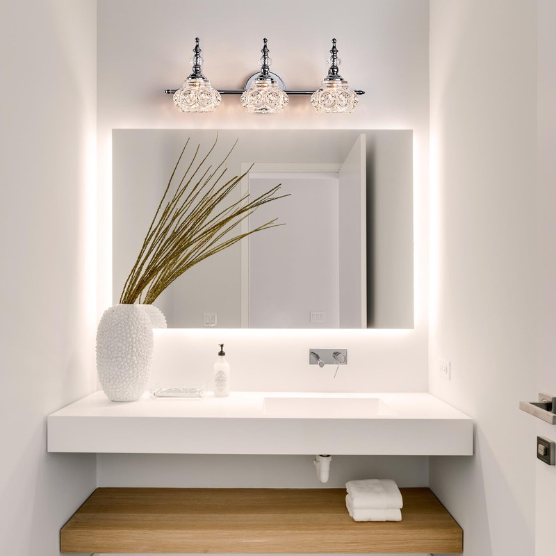 DJFHKO Vanity Lights for Bathroom Vanity Light Fixtures Chrome Vanity