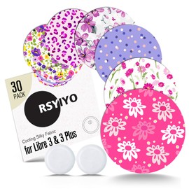 RSYIYO 30Pack Freestyle Sensor Covers for Libre 3 Plus with 2 Hard Caps