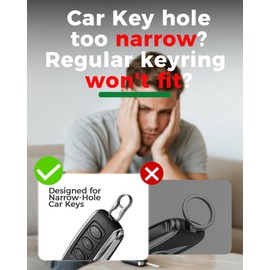 FEGVE Titanium Alloy Key Chain Ring,Mini Keychain with Screw Shackle for Narrow Hole Car Keys EDC Tools