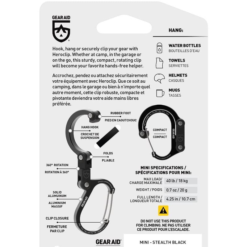 HERO CLIP MINI Hero Clip Mini Carabiner Shaped Hook Back