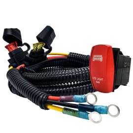 OZ-USA LED Light Bar On/Off Red Rocker Switch Power Block Wire Harness for Can-Am X3 RS