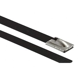 Kable Kontrol® Plastic Coated Stainless Steel Cable Ties - 11" Inch Long - 200 Lbs Tensile Strength - 100 Pcs/pack | Polyester Coated | 304 Stainless Steel | Multipurpose | UV + Chemical Resistance