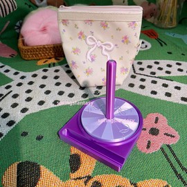 Shiny Mini Portable Yarn Spinner:_grape purple+embroidered bow bag