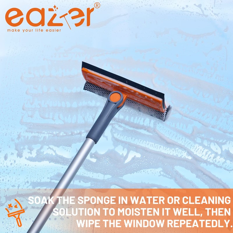 eazer Professional Window Squeegee, 2-in-1 Rotatable Squeegee for Window Cleaning