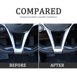 Carbon Fiber Style Steering Wheel Trim Cover Decoration Sticker Car Interior ABS Plastic for Alfa Romeo Giulia Stelvio 2017 2018 2019