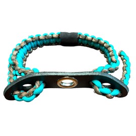 Ten Point Gear Bow Archery Wrist Sling 550 Paracord - Survival Hunting Shooting - 100% Full Grain Leather with Metal Grommet (Multiple Camo Options) (T Blue)