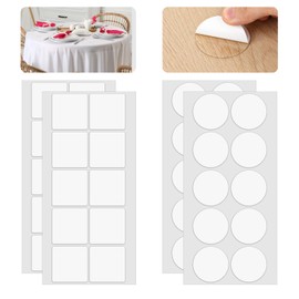 Dimeho Transparent Tablecloth Clips, 40 Pcs Removable Outdoor Table Cloth Holder Double Sided Mounting Tape Adhensive Dots Windproof Table Cover Clips for Picnic Poster Carpet Party Indoor Decor