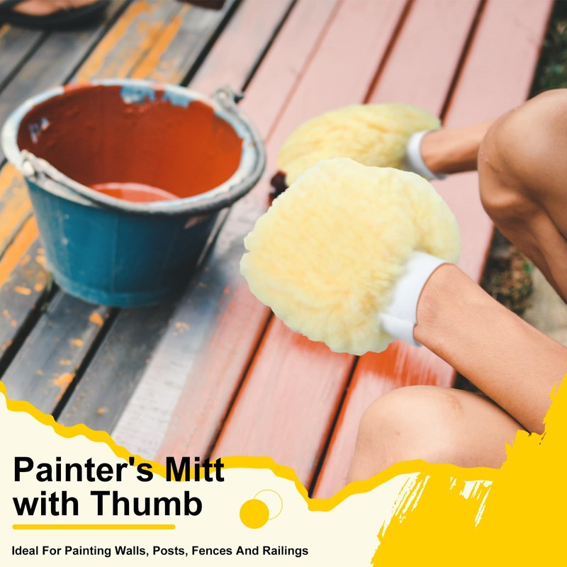 12 Pcs Paint Mitt Gloves with thumb Microfiber Terry for