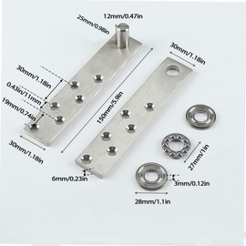 2 Pack Invisible Door Pivot Hinges, Hidden Pivot Hinge System, 180° Rotation Pivot Hinges Hardware, Stainless Steel Concealing Door Hinge for Secret Door