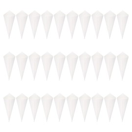 PATIKIL Wedding Confetti Cones, 30 Pcs Paper Tapers Cone Flower Petal Paper Cone Holder for Party Engagement Holiday Birthday DIY Decoration, White