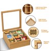 Ll.TOPWP Wood Tea Bag Organizer, 9 Compartment Multi-Functional Tea Box