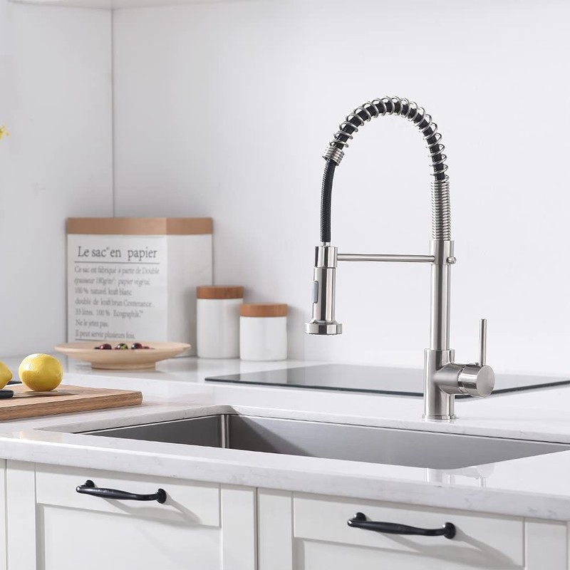 OWOFAN Kitchen Faucet with Pull Down Sprayer Industrial 1 Handle